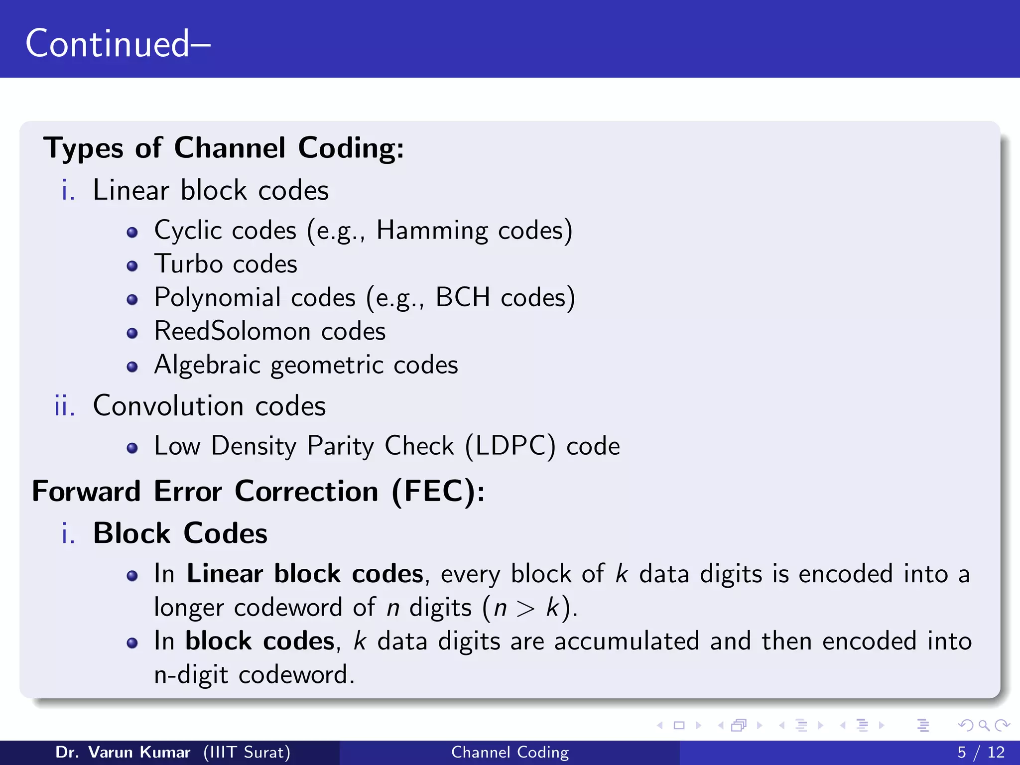 Channel Coding (Digital communication) | PPT image.