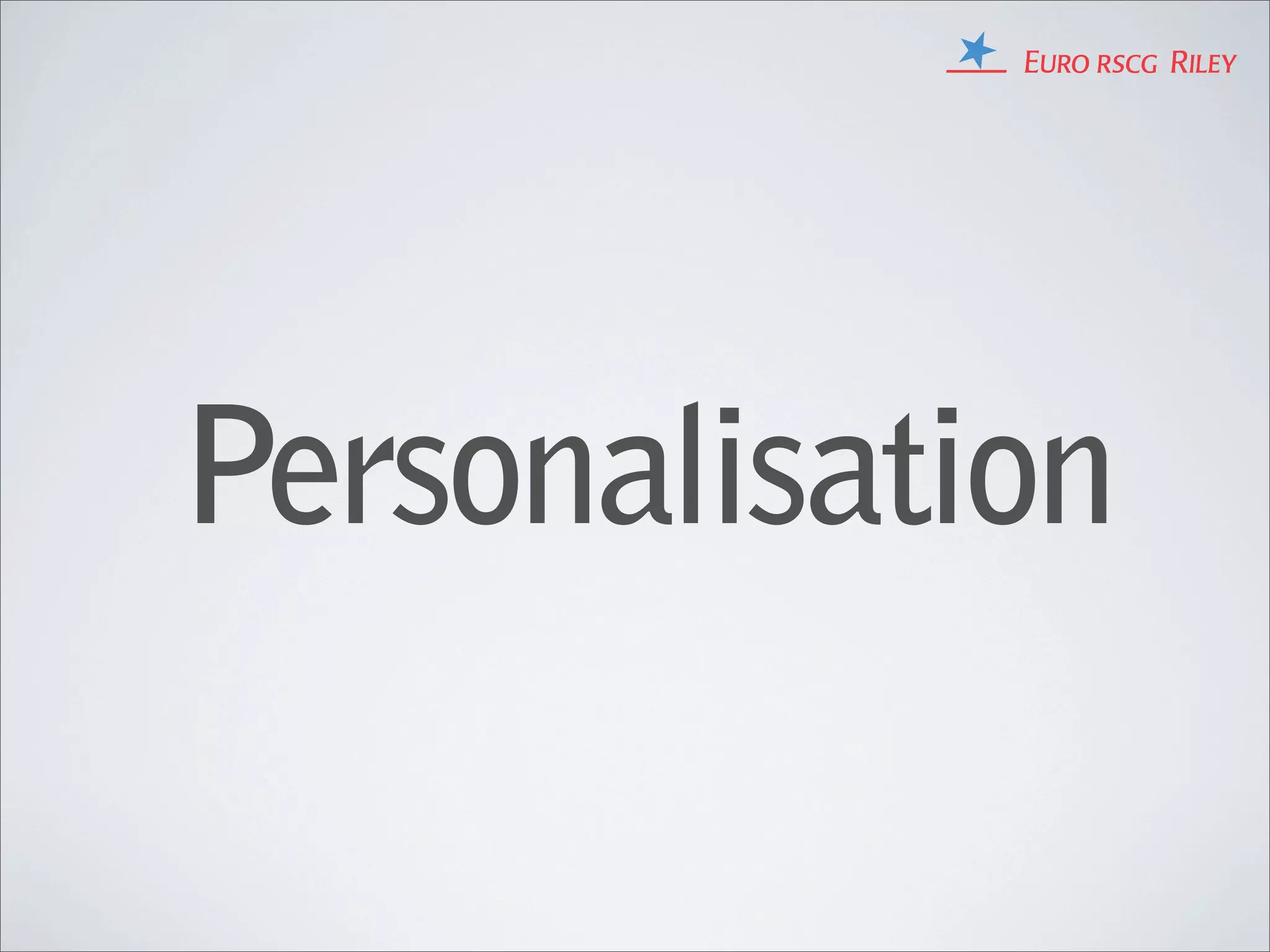 Personalisation
 
