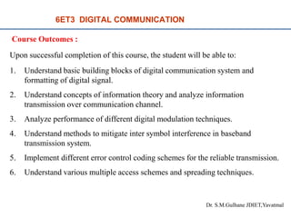 Course Content of 6ET3 Digital communication | PDF