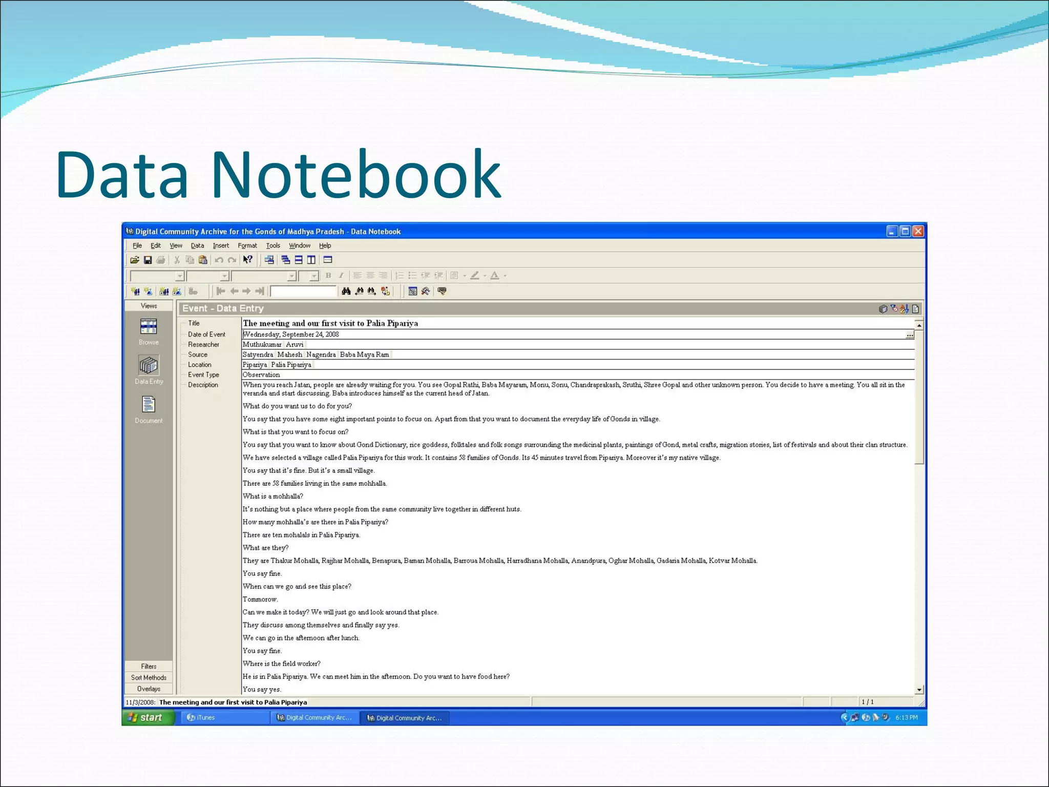 Data Notebook 
