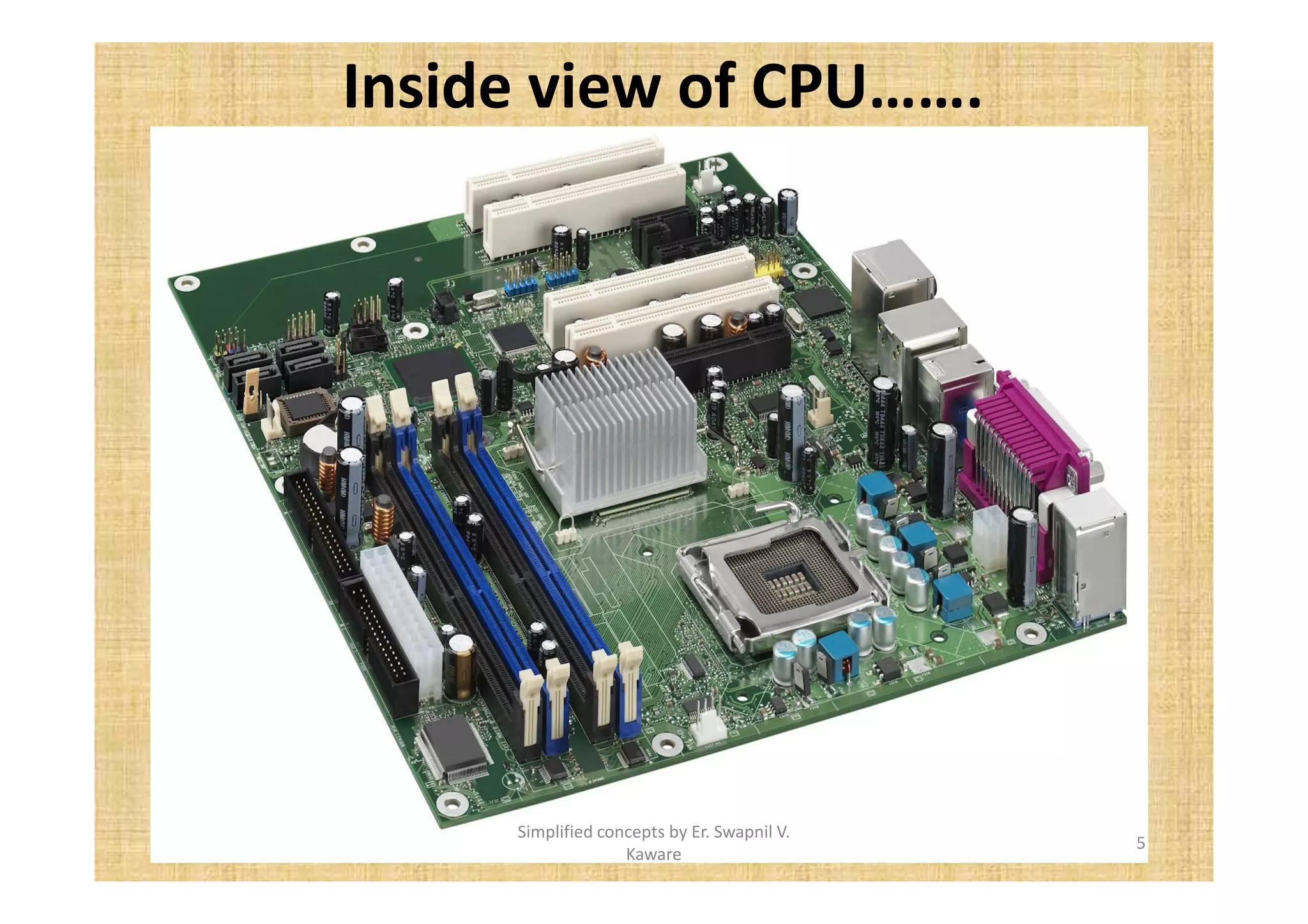 Inside view of CPU……. 
5 
Simplified concepts by Er. Swapnil V. 
Kaware 
 