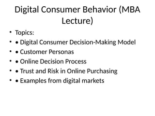 Comprehensive Insights into Digital Consumer Behavior and Decision ...