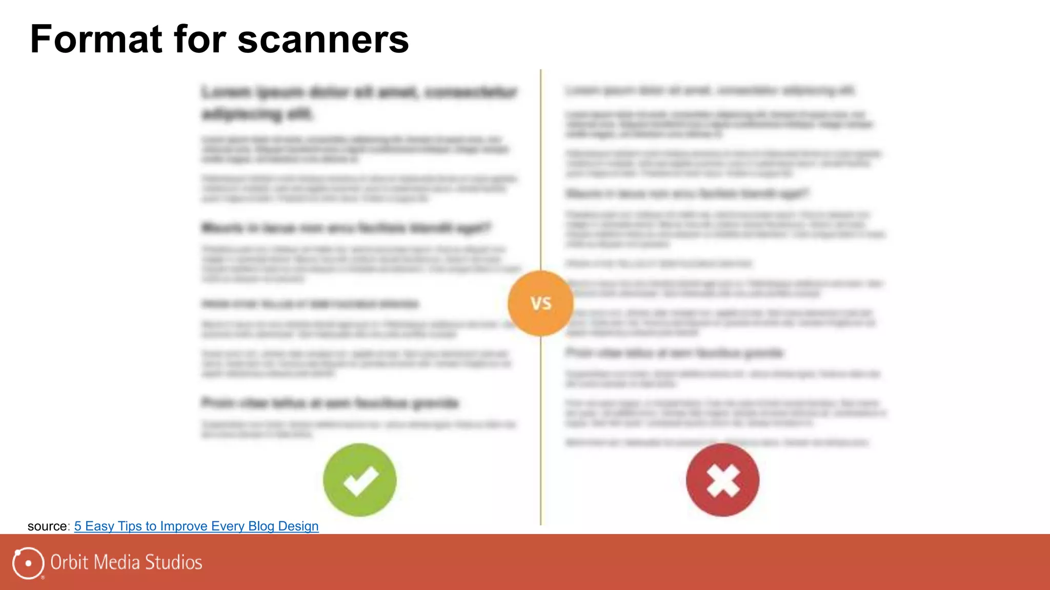 source: 5 Easy Tips to Improve Every Blog Design
Format for scanners
 