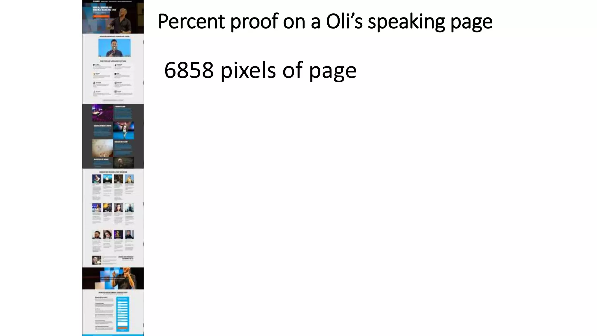 6858 pixels of page
Percent proof on a Oli’s speaking page
 