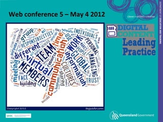 Web conference 5 – May 4 2012
 