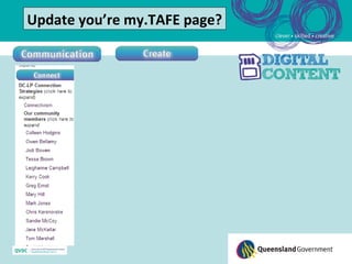 Update you’re my.TAFE page?
 