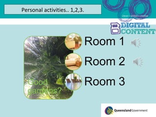 Personal activities.. 1,2,3.
 