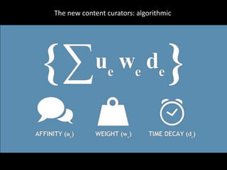 The new content curators: algorithmic
 