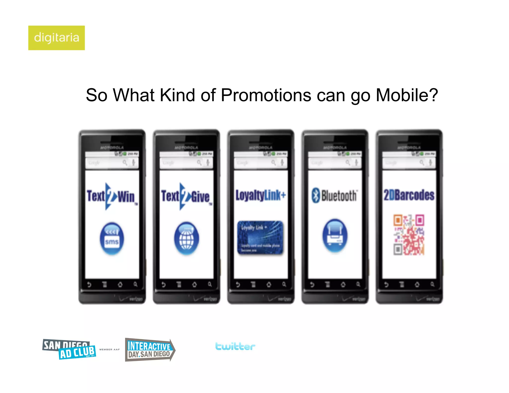 So What Kind of Promotions can go Mobile?
 