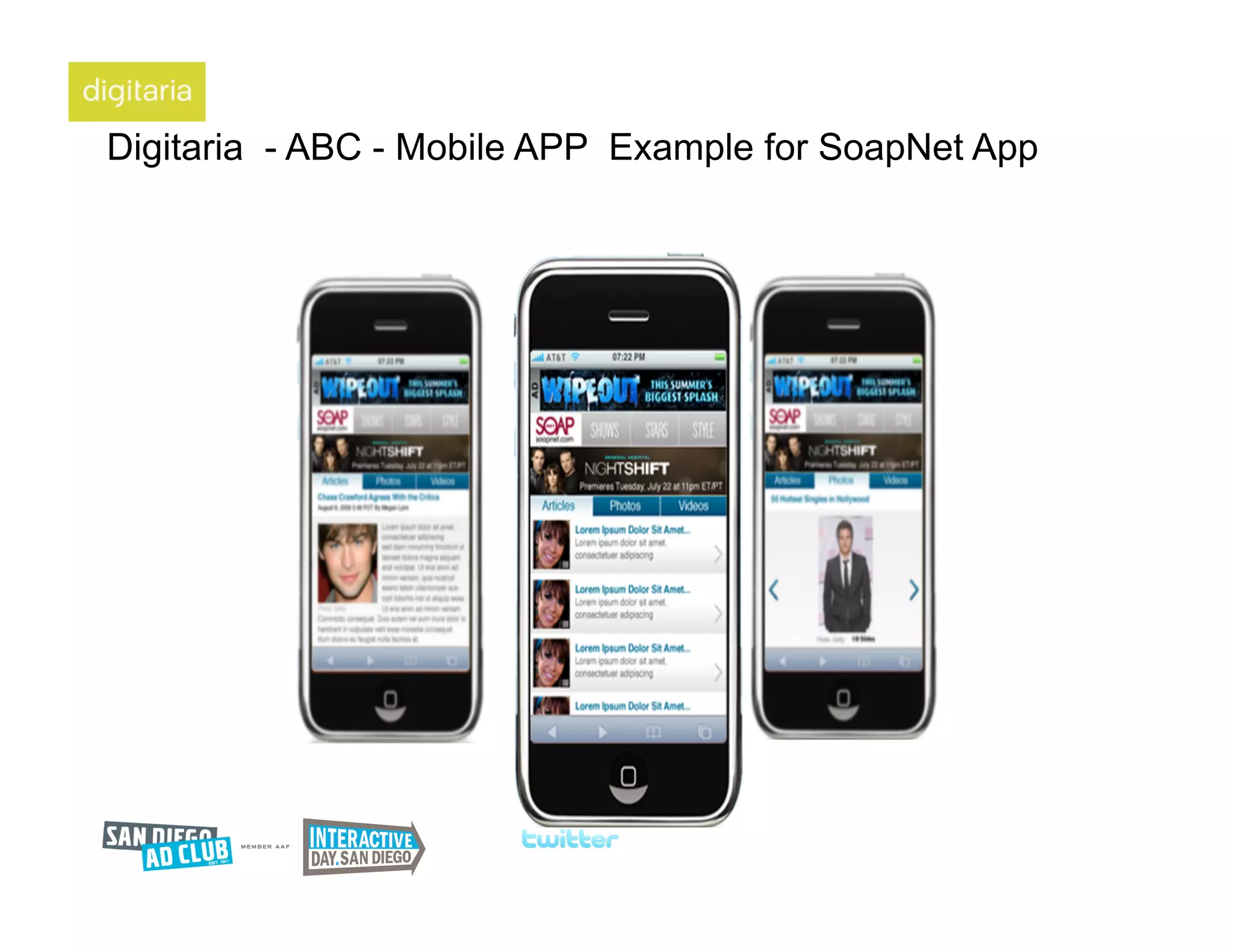 Digitaria - ABC - Mobile APP Example for SoapNet App
 