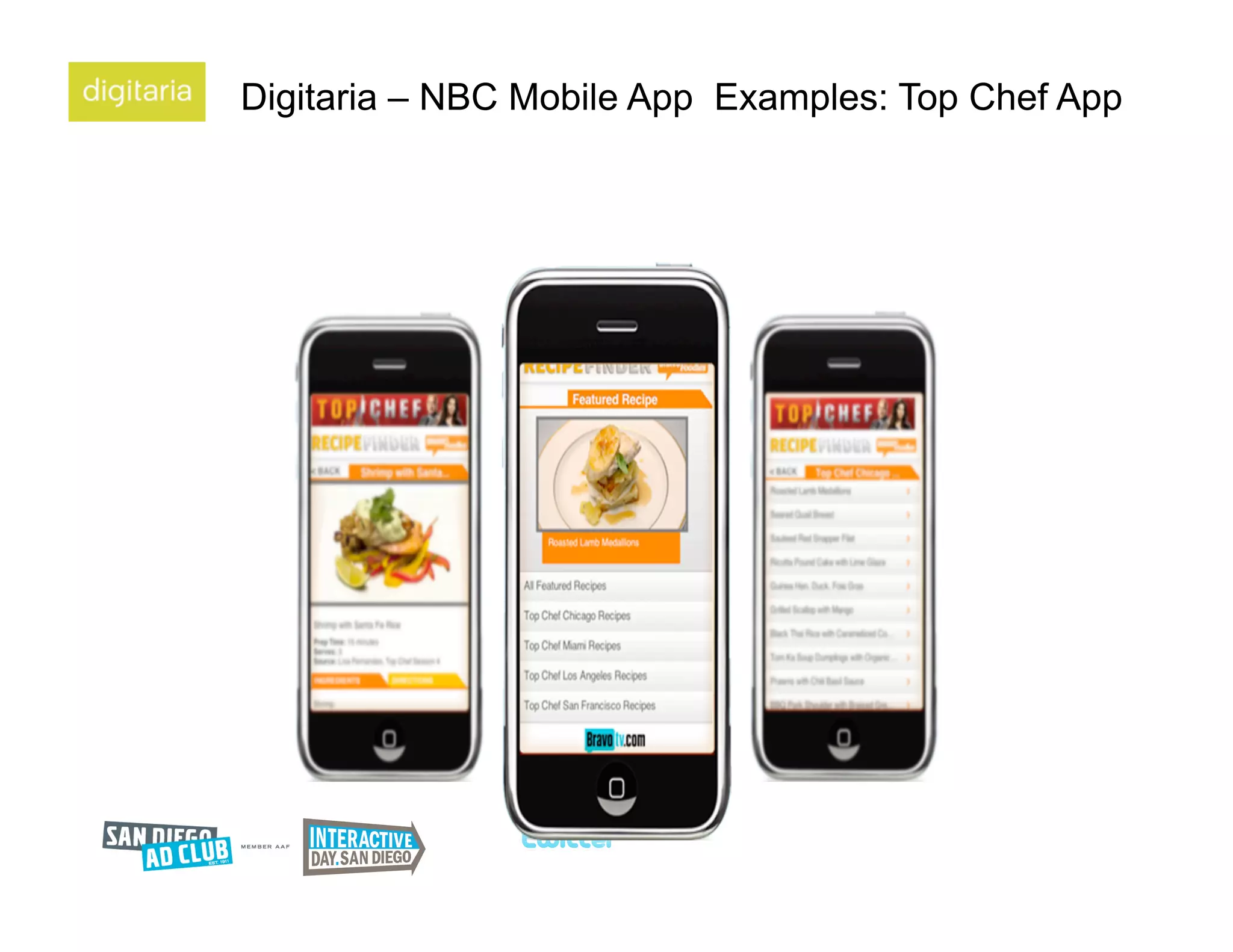 Digitaria – NBC Mobile App Examples: Top Chef App
 