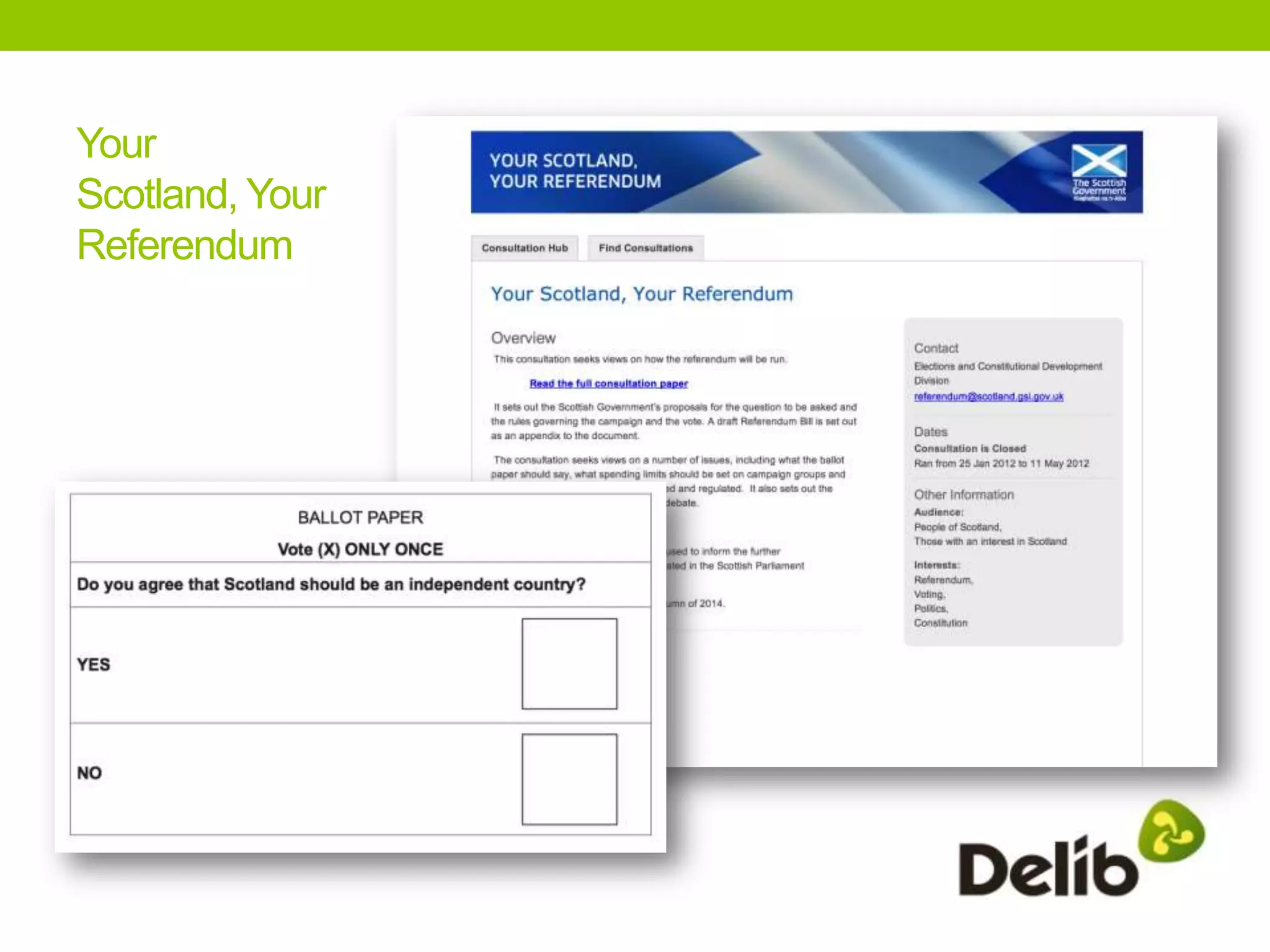 Your
Scotland, Your
Referendum
 