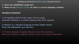 Bohairic Thematic Lexicon  Slide 10