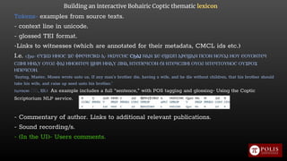 # Tagging ‘themes’
𓀨 Going over the Bohairic portion of Crum,
tagging lexical ﬁelds (https://concepticon.clld.org/) and th...