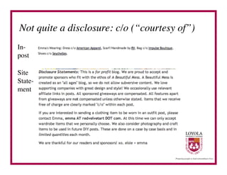 Not quite a disclosure: c/o (“courtesy of”)	

In-
post	


Site	

State-	

ment	

 