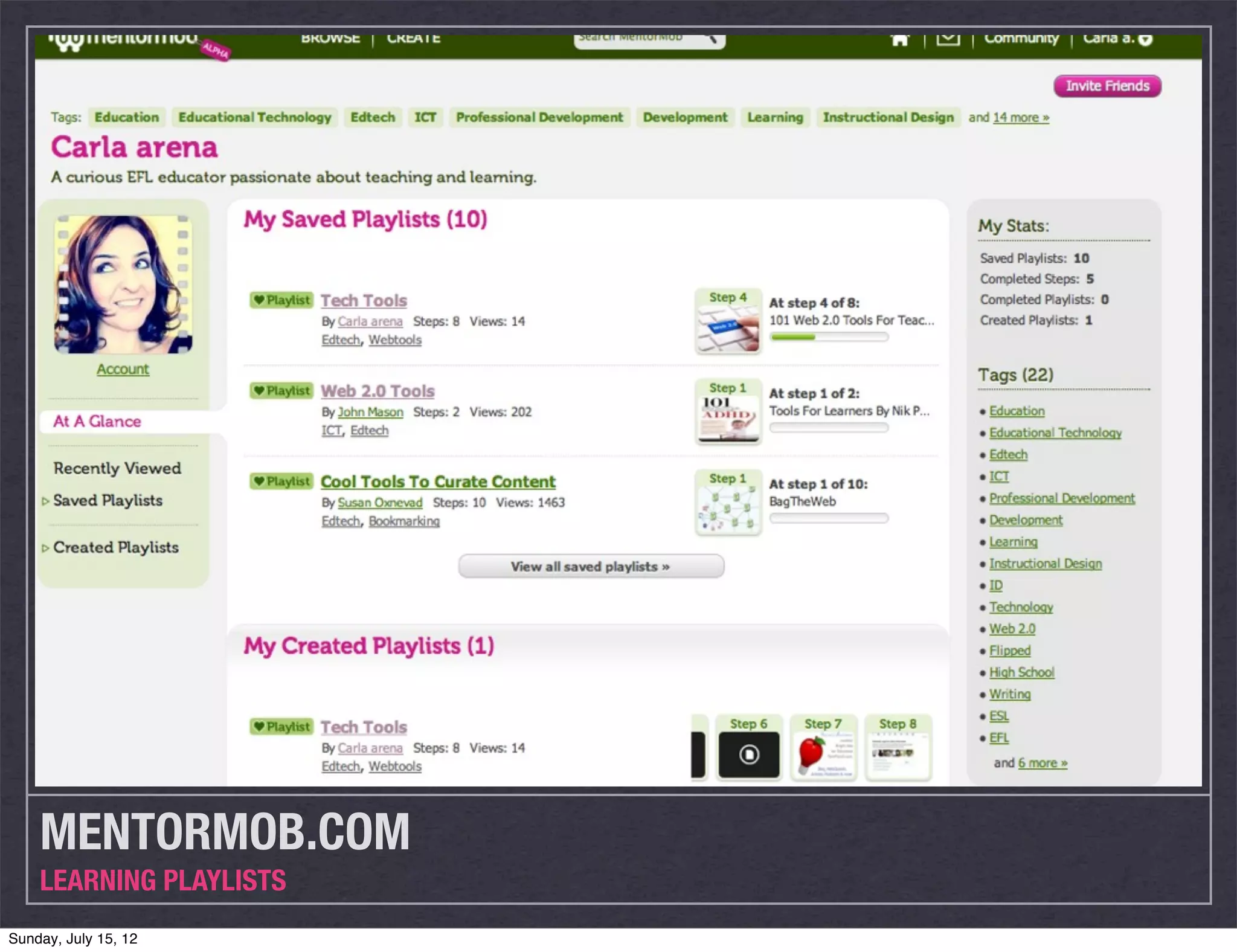 MENTORMOB.COM
    LEARNING PLAYLISTS
Sunday, July 15, 12
 