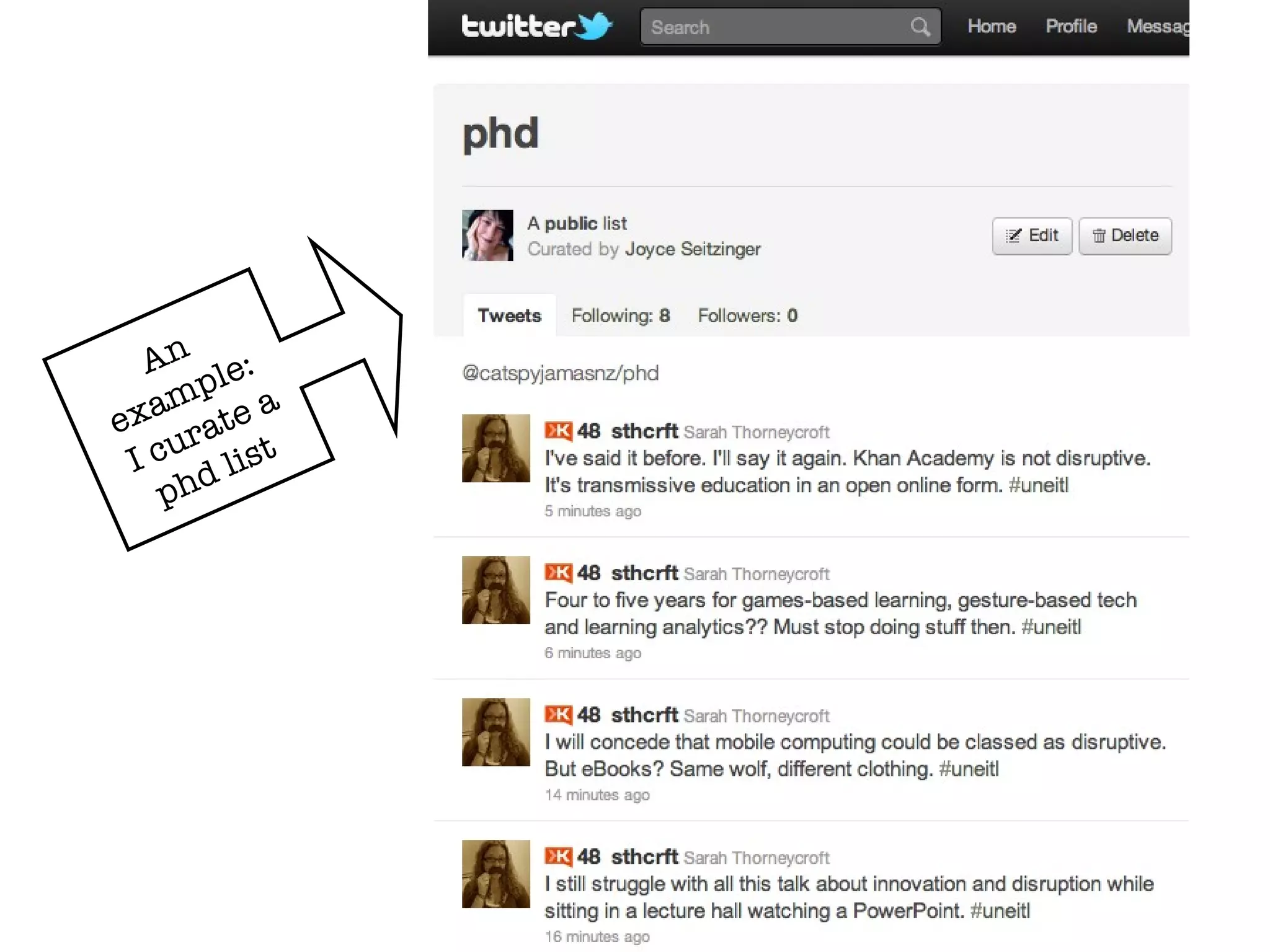 PhD list An example: I curate a phd list 