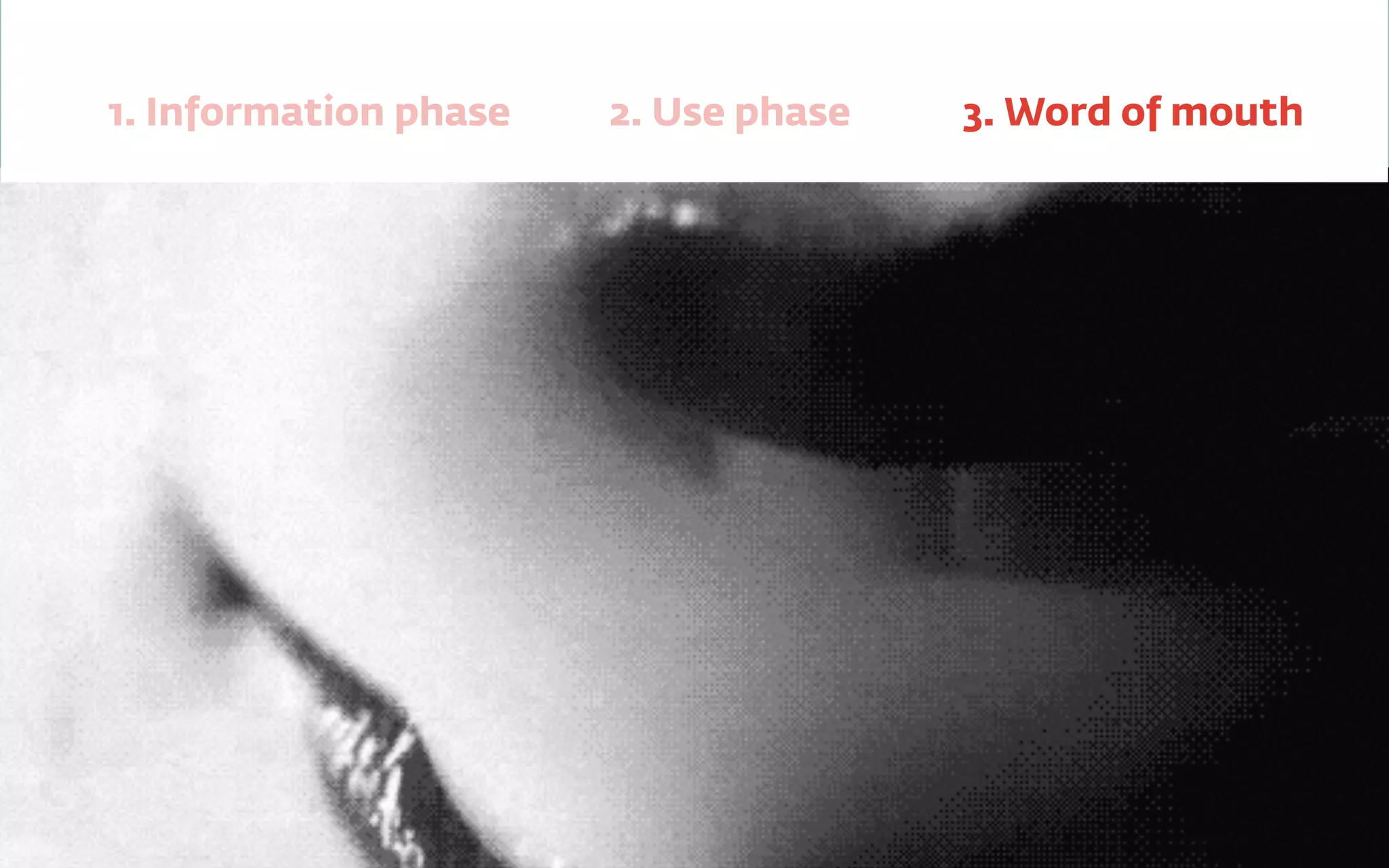 1. Information phase 2. Use phase 3. Word of mouth
 