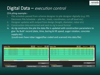 Nps Piling Schedule Example Digital data & its use in geotechnical design & construction | PDF