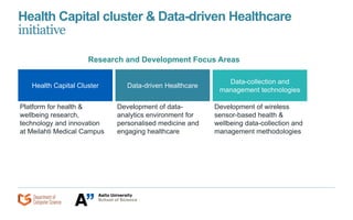 Health Capital cluster & Data-driven Healthcare
initiative
Health Capital Cluster Data-driven Healthcare
Data-collection a...
