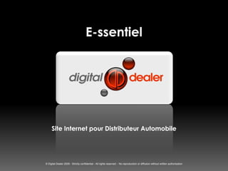 E-ssentiel Site Internet pour Distributeur Automobile 