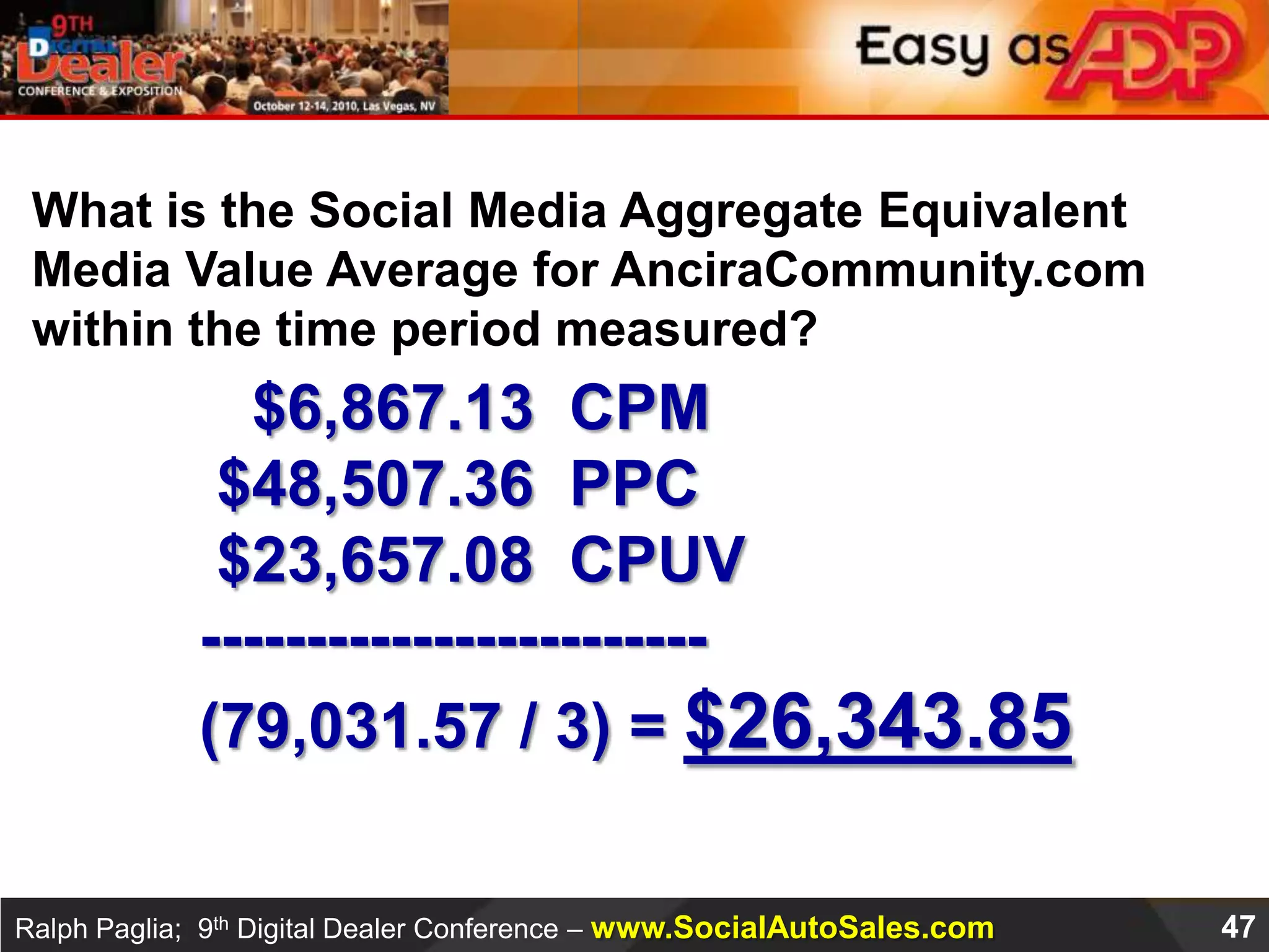 Webslug.info compares your site's performance to any other site.Xinureturns.com is great for adding a URL and for receiving a load of useful statistics ranging from search engine optimization (SEO) to social bookmarking and more.Sometrics.com is an analytics site that measures your social advertising efforts.Pagealizer.com is a web analytics that actually suggest changes and optimizations for your pages.StatsAdvisor.com is another great web analytics that helps you track both online and offline advertising efforts.