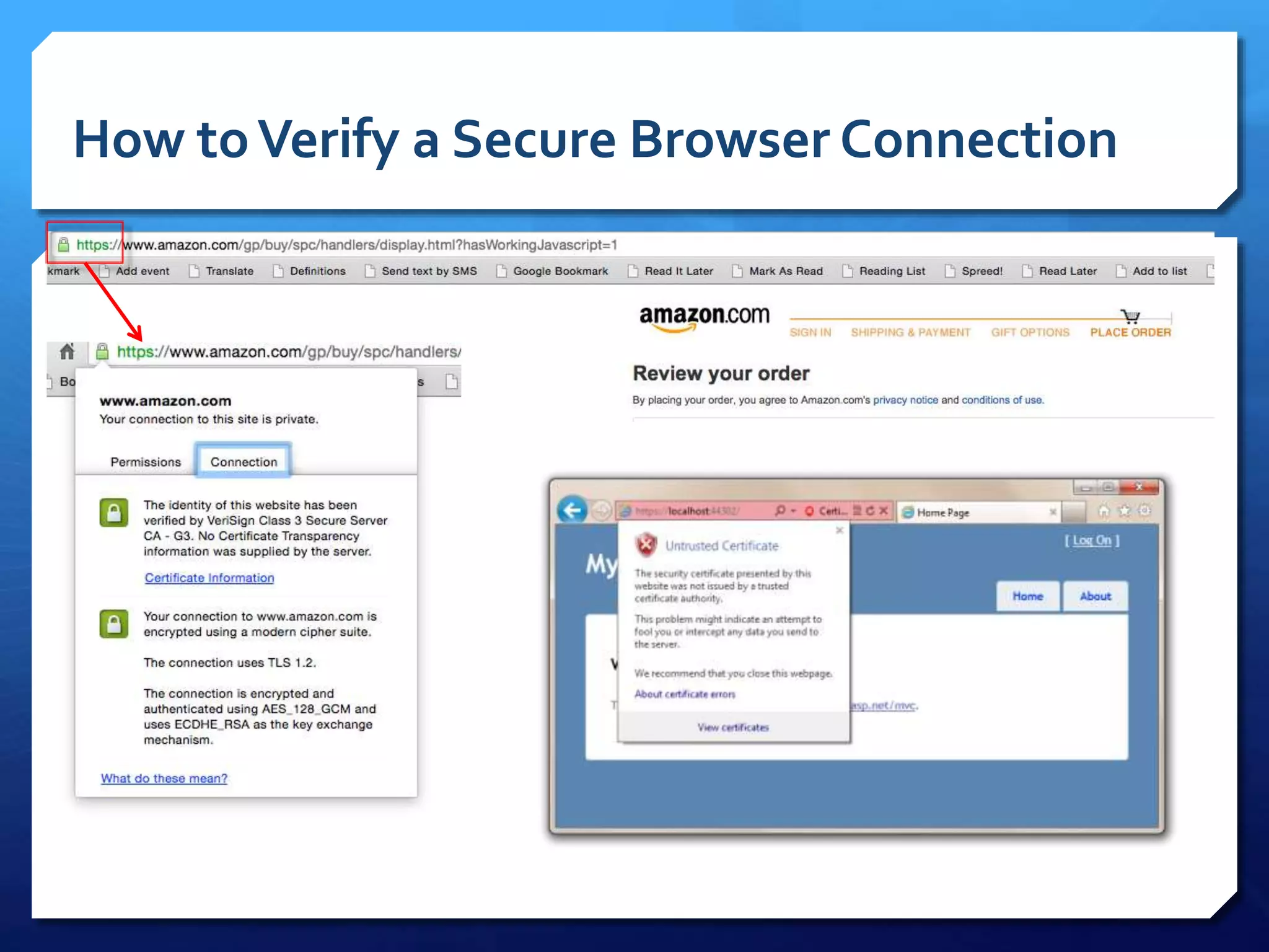 How toVerify a Secure Browser Connection
 