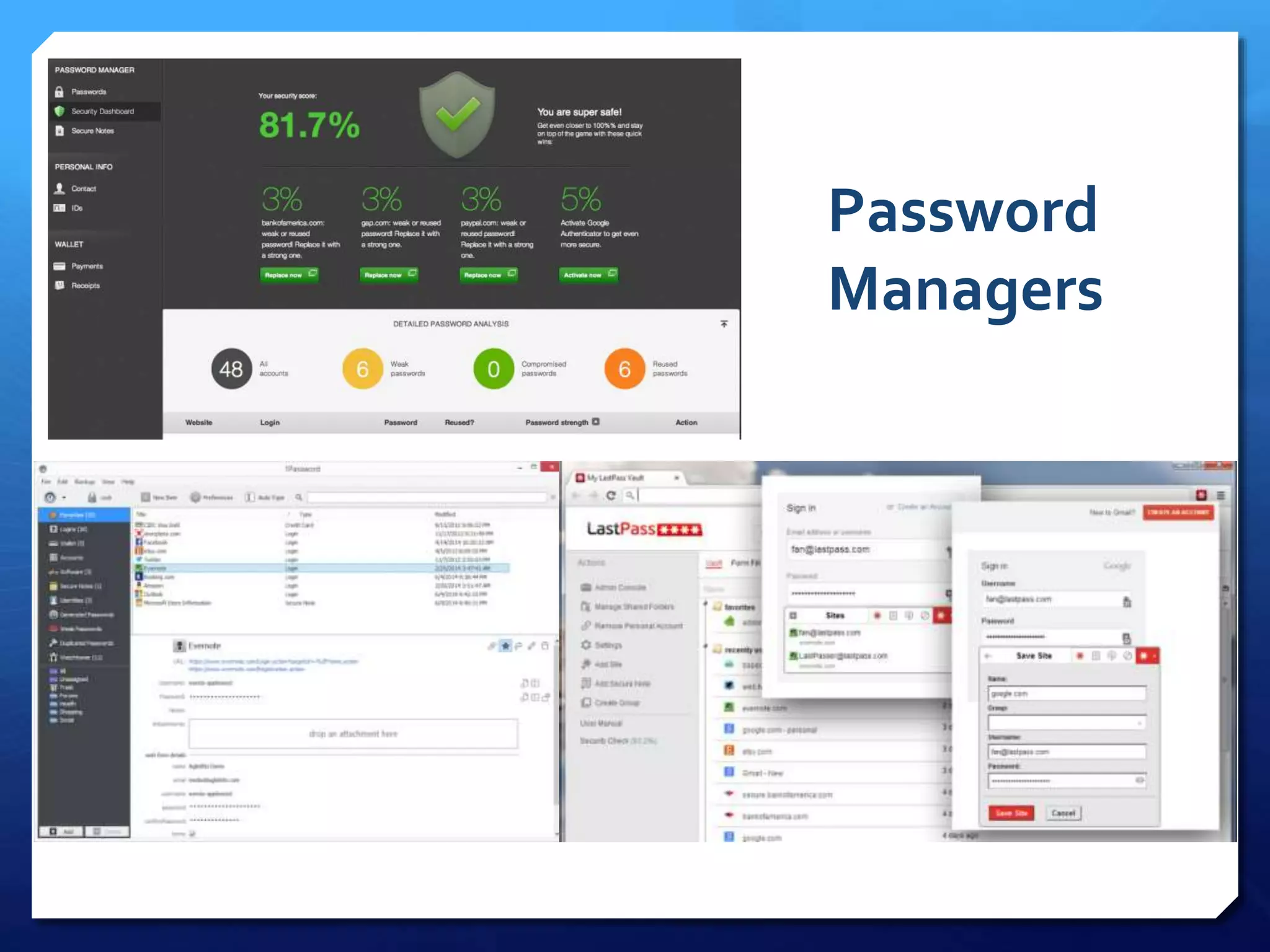 Password
Managers
 