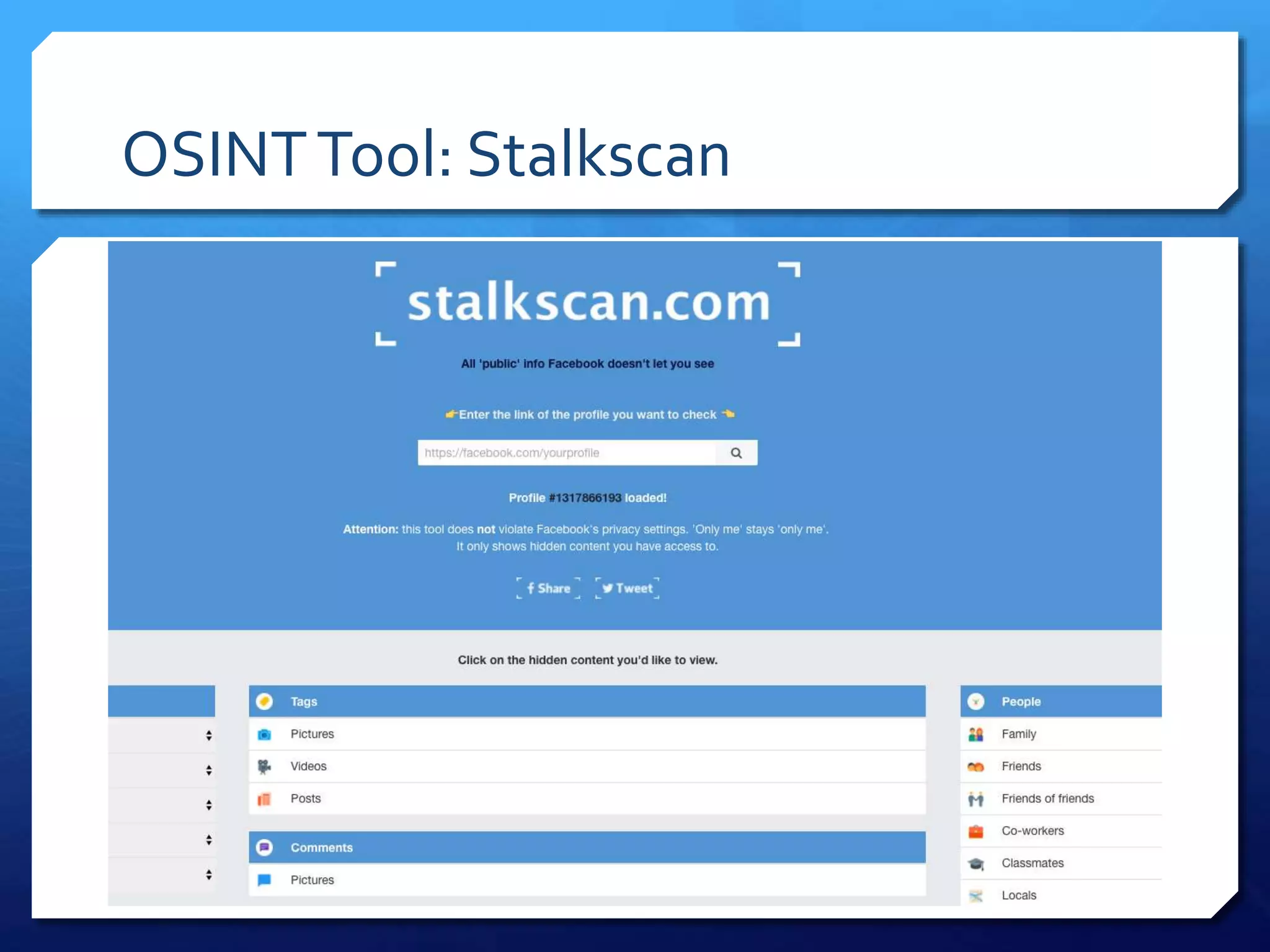 OSINTTool: Stalkscan
 