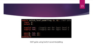 NOT gate using Switch Level Modelling
23
 