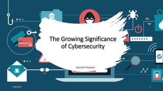 The Growing Significance
of Cybersecurity
Gaurish Chauhan
7/18/2023 1
 