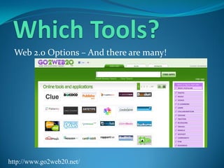 Web 2.0 Options – And there are many!




http://www.go2web20.net/
 