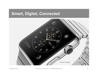 Smart, Digital, Connected
@joeweinman	
   ©	
  2015	
  Joe	
  Weinman.	
  	
  All	
  Rights	
  Reserved.	
   18	
  
Source: Apple
 