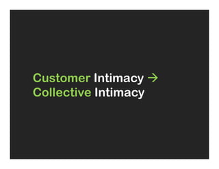 Customer Intimacy à
Collective Intimacy
 