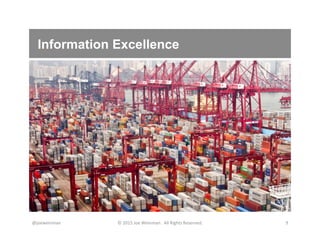 Information Excellence
@joeweinman	
   ©	
  2015	
  Joe	
  Weinman.	
  	
  All	
  Rights	
  Reserved.	
   9	
  
 