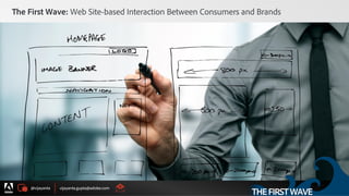 @vijayanta vijayanta.gupta@adobe.com
© 2015 Adobe Systems Incorporated. All Rights Reserved. Adobe Confidential.
The First Wave: Web Site-based Interaction Between Consumers and Brands
THEFIRSTWAVE
 