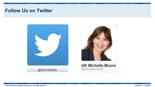 © 2015 Global Knowledge Training LLC. All rights reserved. 2015-06-17 Page 68
Follow Us on Twitter
@GKCANADA
 