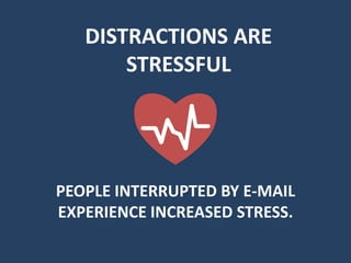 Distractions Are Stressful<br />People interrupted by e-mail experience increased stress. <br />