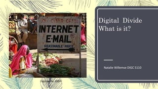 Digital Divide
What is it?
Natalie Willemse DIGC 5110
(itgsopedia, 2016)
 