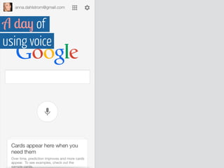 A day of 
using voice 
 