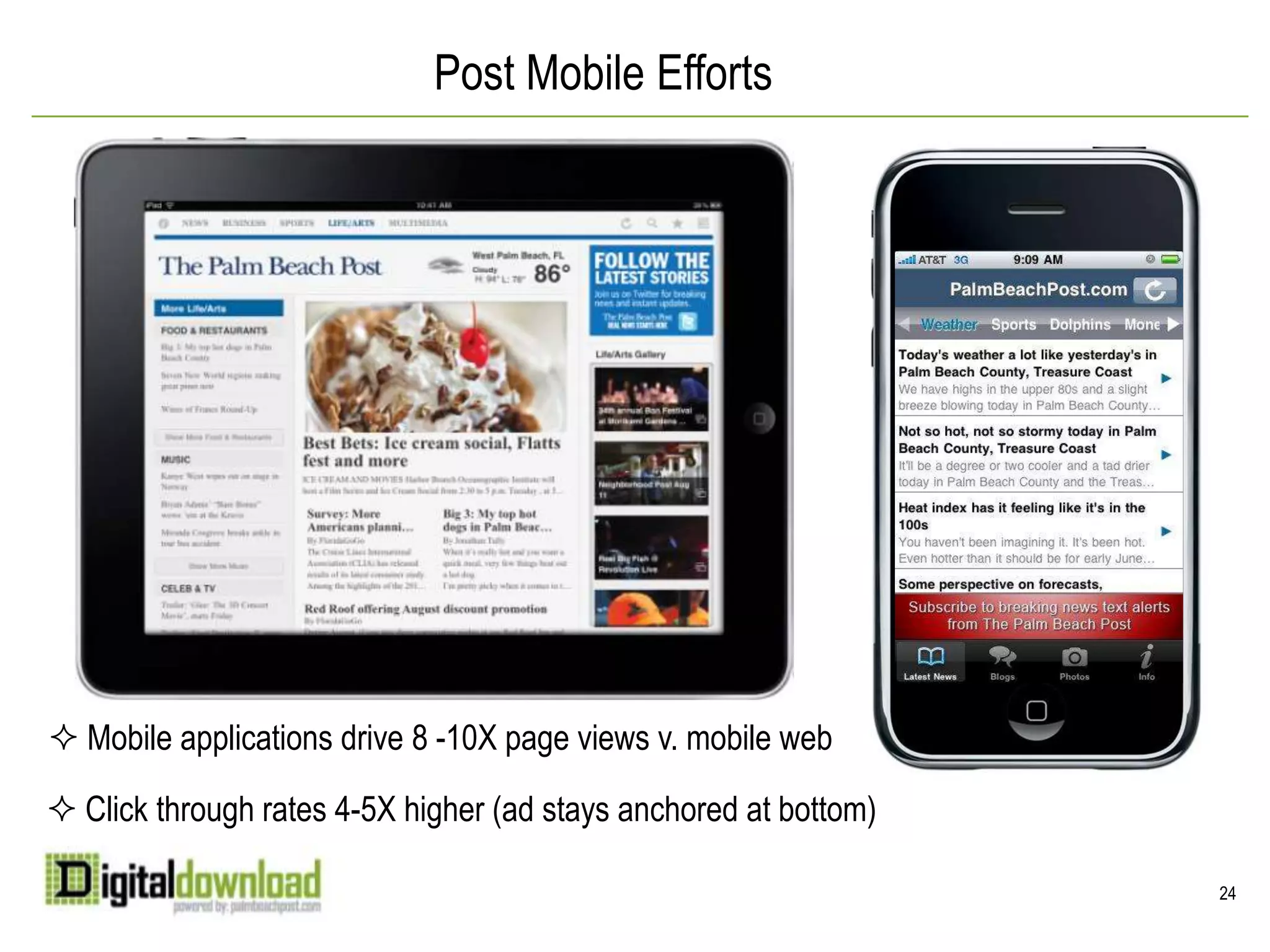 Mobile Offers New AudiencesDec. 1, 2010 As of 6/23/11: BIA Kelsey increased forecast to $2.8B!“A majority of the growth mobile ads will experience over the next few years will come from an area all of the web is turning to: local. BIA/Kelsey is calling for U.S. mobile local ad dollars to rise from $213 million in ‘09 to $2.03 billion in 2014 (57 percent CAGR). For the past year, local was just getting started, as it represented only 44 percent of total U.S. mobile ad revenues last year. But by 2014, it will have a 69 percent share of the mobile ad market.”10