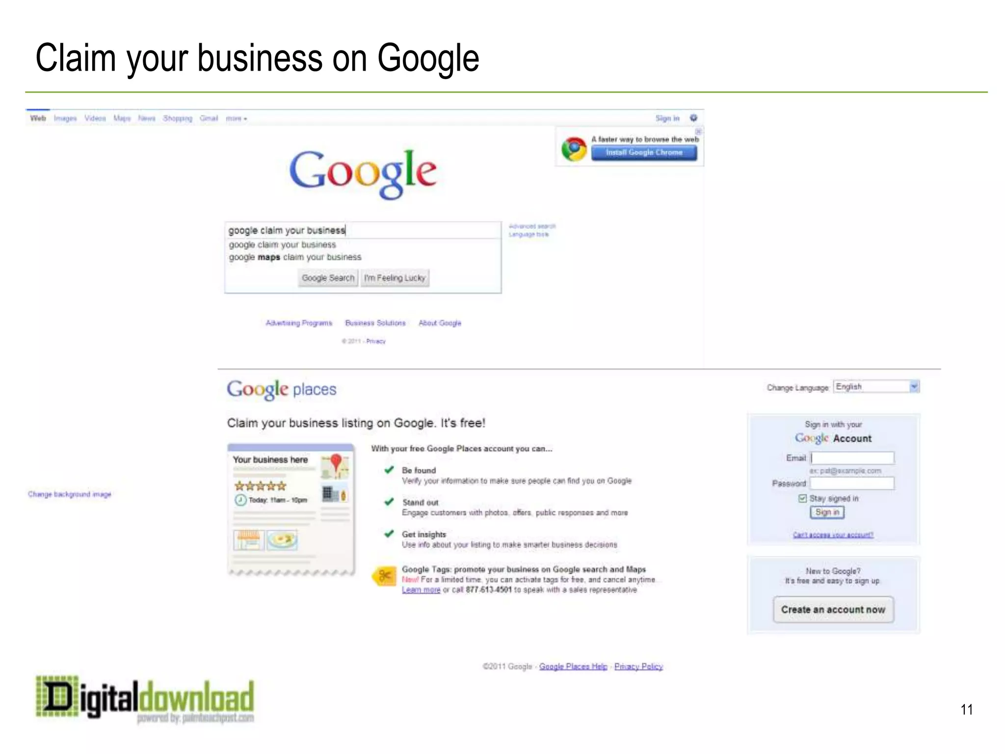 Claim your business on Google11