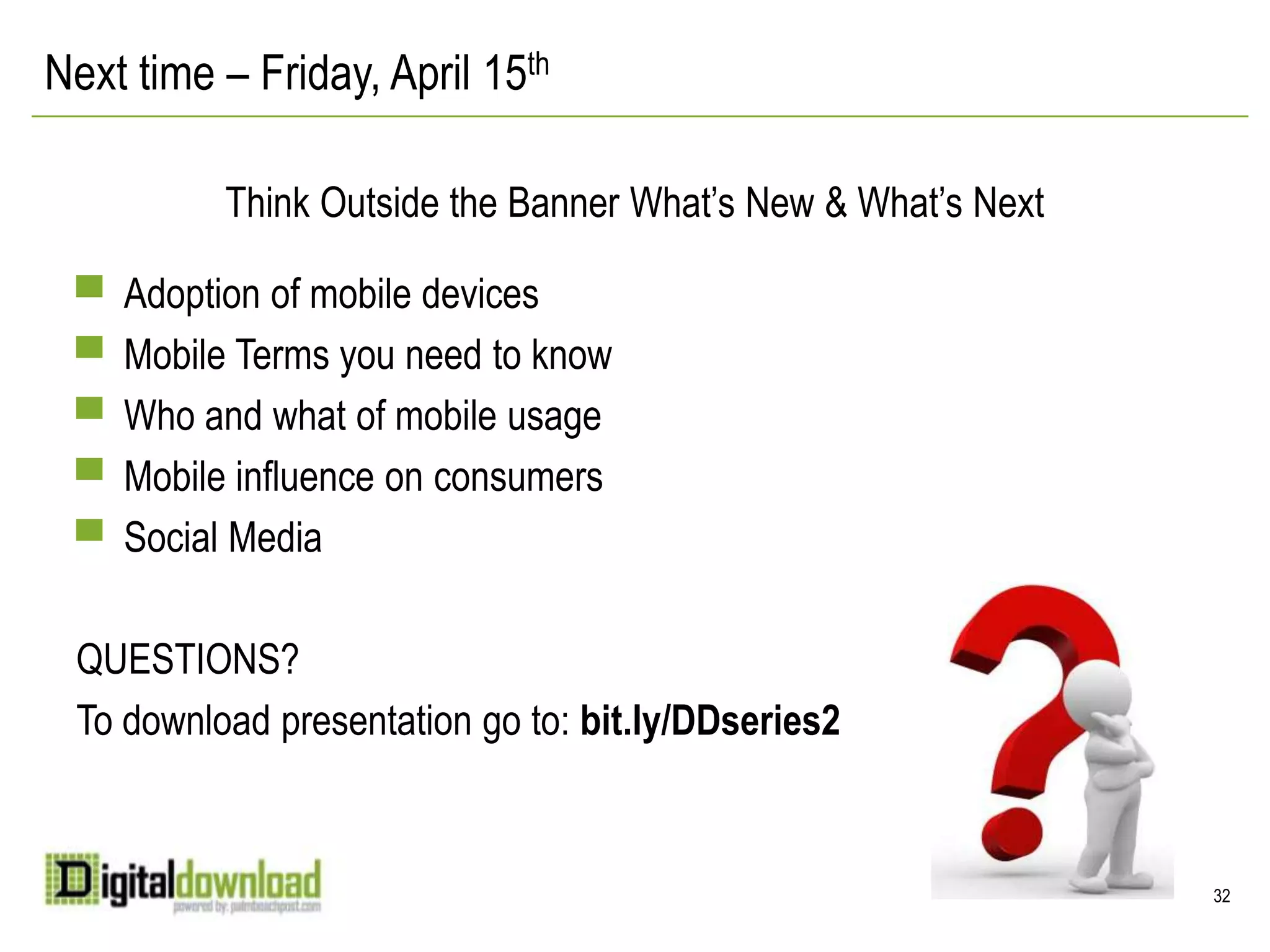 My ad was delivered, now what?Four things can happen once an ad is deliveredIgnoredClicked onInteracted withRememberedMake message/creative impactfulMake sure where they land is effectiveMake the experience informativeKey word is view-through26