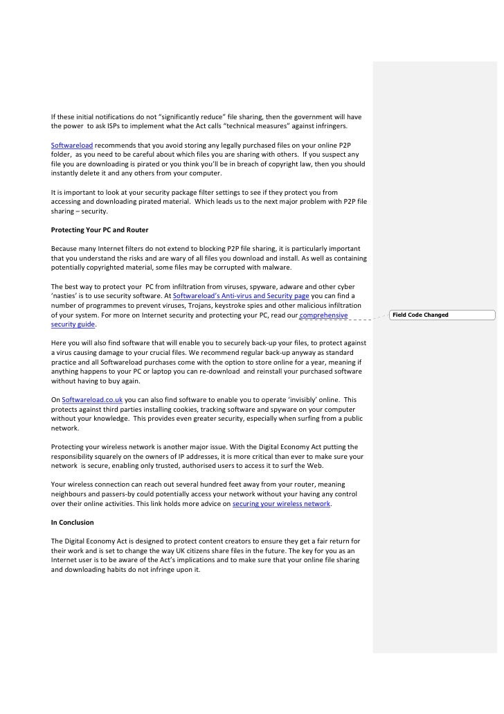 The Digital Economy Act How Does It Affect You