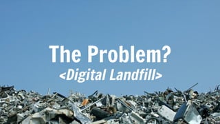 The Problem?
<Digital Landfill>
 