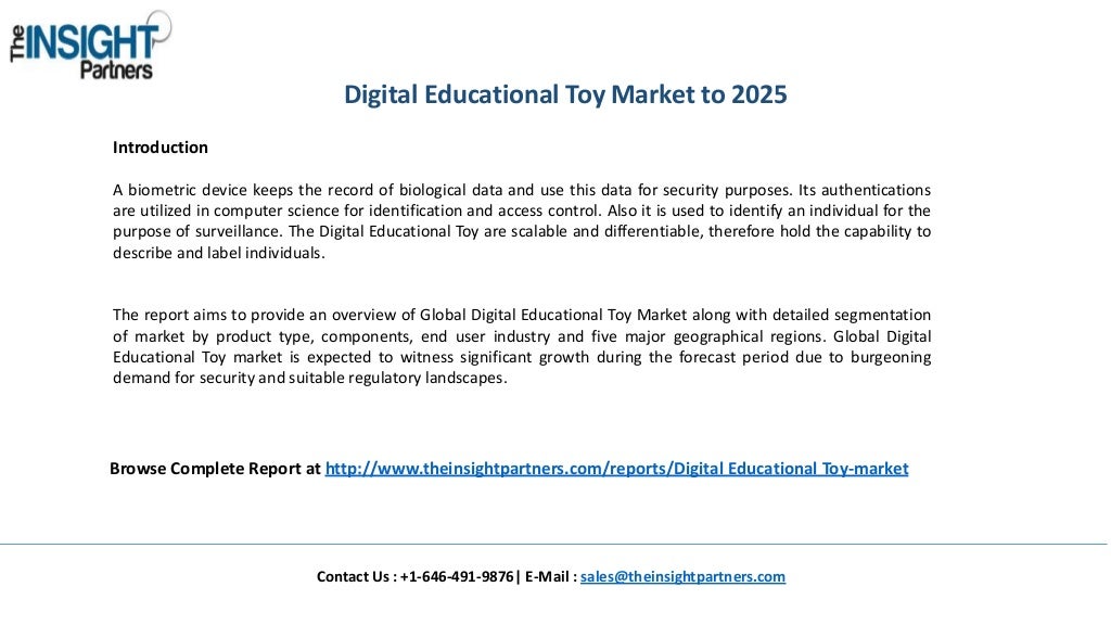 Digital Educational Toy Industry Global Market Trends, Analysis and