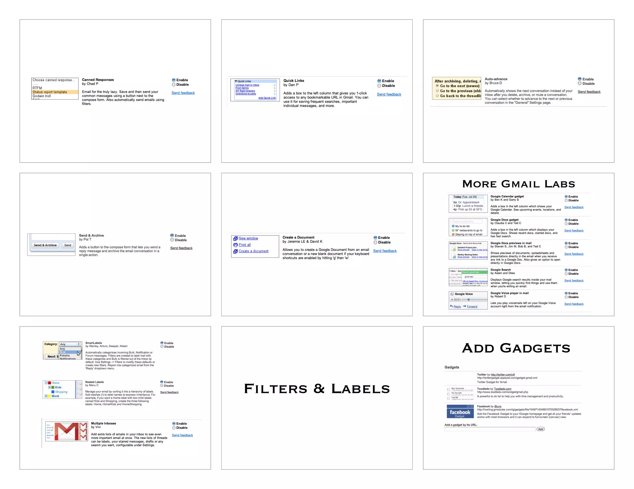 More Gmail Labs




                   Add Gadgets

Filters & Labels
 
