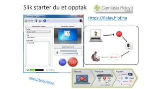 Slik starter du et opptak 
Https://Relay.hiof.no 
 