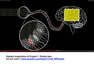 Digitale Imagination & Projekt 1: Studio Idee 
we see color / www.youtube.com/watch/?v=l8_fZPHasdo 
 