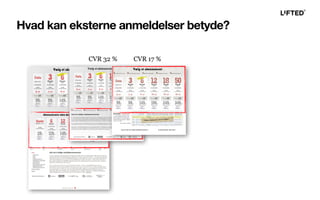 Hvad kan eksterne anmeldelser betyde?
CVR 32 % CVR 17 %
 